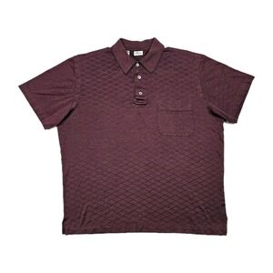 Brioni PolobShirt Mens Large Short Sleeve Lightweight Woven 100% Cotton Italy